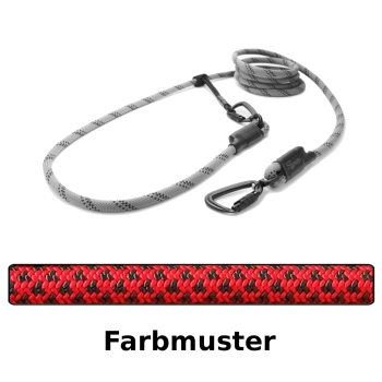 EASYLONG Hundeleine TWIST - L - 2,5m - rot mit dunkelgrünen Flecken